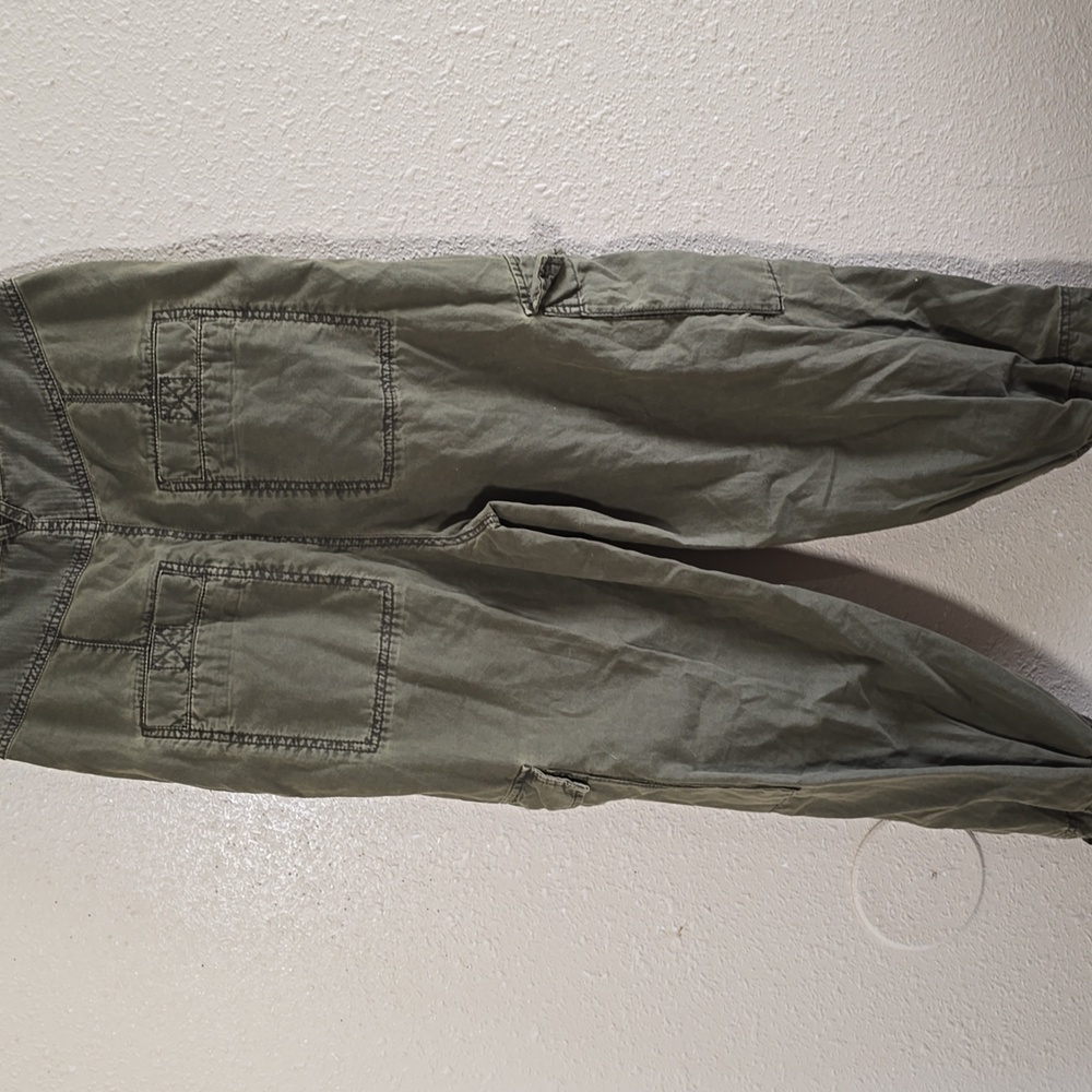 Free People Green Cargo Pants with Elastic Ankle Cuffs - Picture 9 of 9